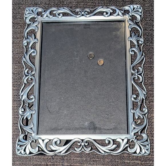 Malden Int. Silver Tone Ornate Art Deco Leaf Rococo Free Standing Frame 5 X 7 - Picture 3 of 6